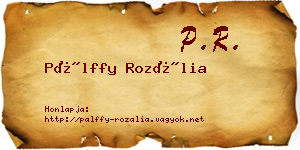 Pálffy Rozália névjegykártya
